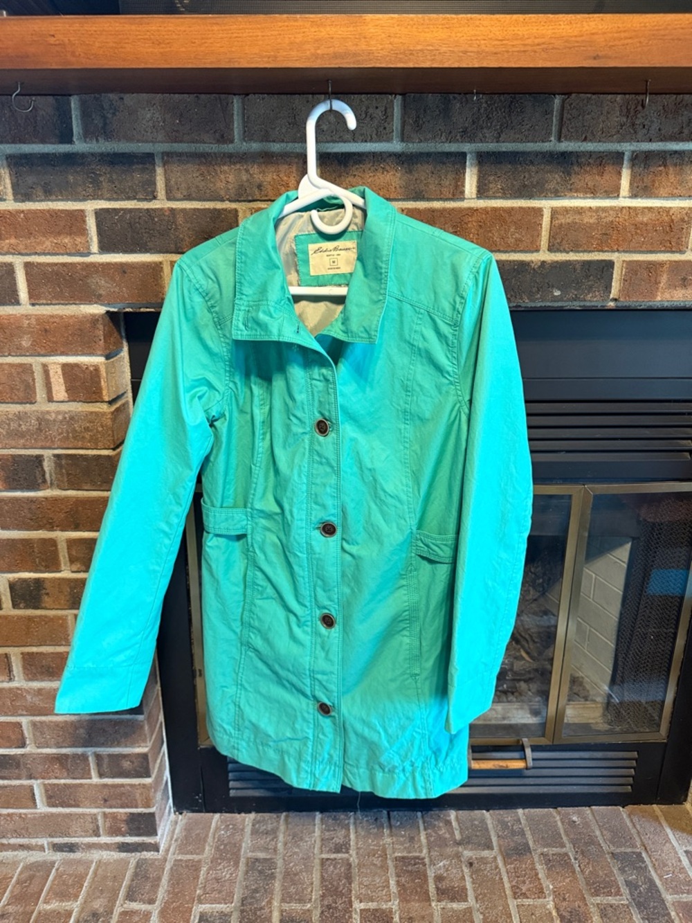 Eddie Bauer Sea Foam Green Lightweight Trench Coat